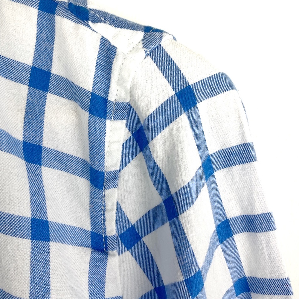 NWT J Crew Women’s Blue and White Flannel Shirt - Picture 5 of 5